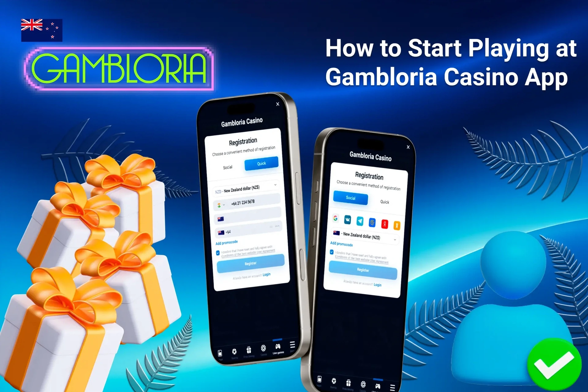 1win app registration screen on mobile with easy-to-follow steps and gift box icons