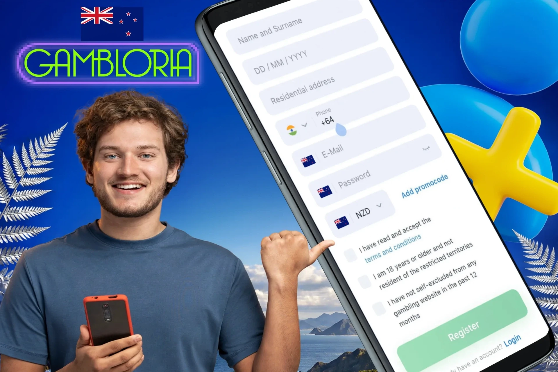 Information about the registration process using the mobile application